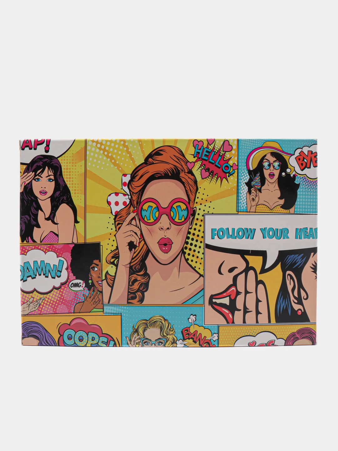 Желтый коробка складная Pop-art комиксы, 16 х 23 х 7,5 см, 3 вида