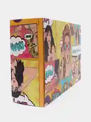Желтый коробка складная Pop-art комиксы, 16 х 23 х 7,5 см, 3 вида