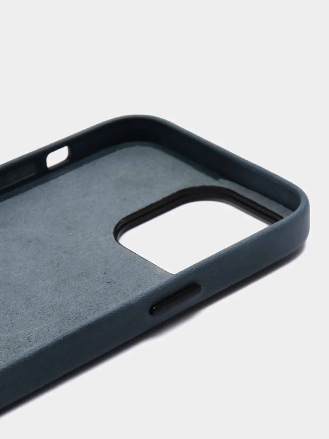 Синий чехол MagSafe для Apple iPhone 14 Pro Max кожаный BROSCORP из натуральной кожи защитный