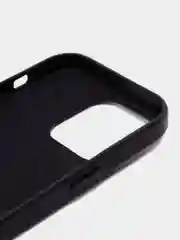 Черный чехол MagSafe для Apple iPhone 14 Pro кожаный BROSCORP из натуральной кожи с защитой камер