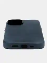 Синий чехол MagSafe для Apple iPhone 14 кожаный BROSCORP из натуральной кожи с защитой камер