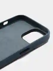 Синий чехол MagSafe для Apple iPhone 14 кожаный BROSCORP из натуральной кожи с защитой камер