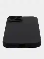 Черный чехол для iPhone 15 силиконовый BROSCORP матовый/ прозрачный тонкий c защитой камер бортик