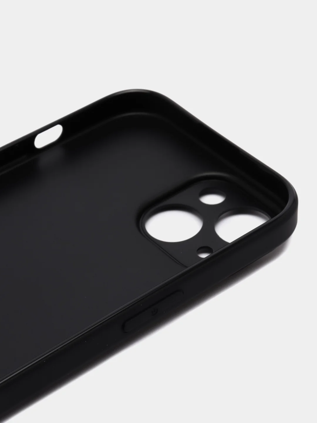 Черный чехол для iPhone 15 силиконовый BROSCORP матовый/ прозрачный тонкий c защитой камер бортик