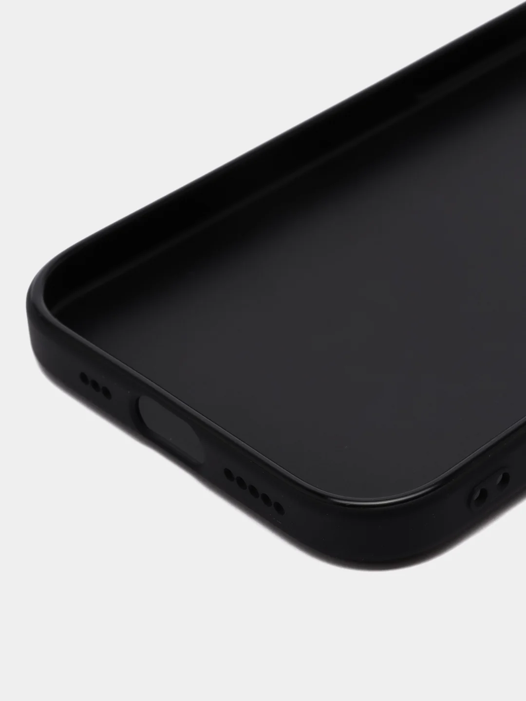 Черный чехол для iPhone 15 силиконовый BROSCORP матовый/ прозрачный тонкий c защитой камер бортик