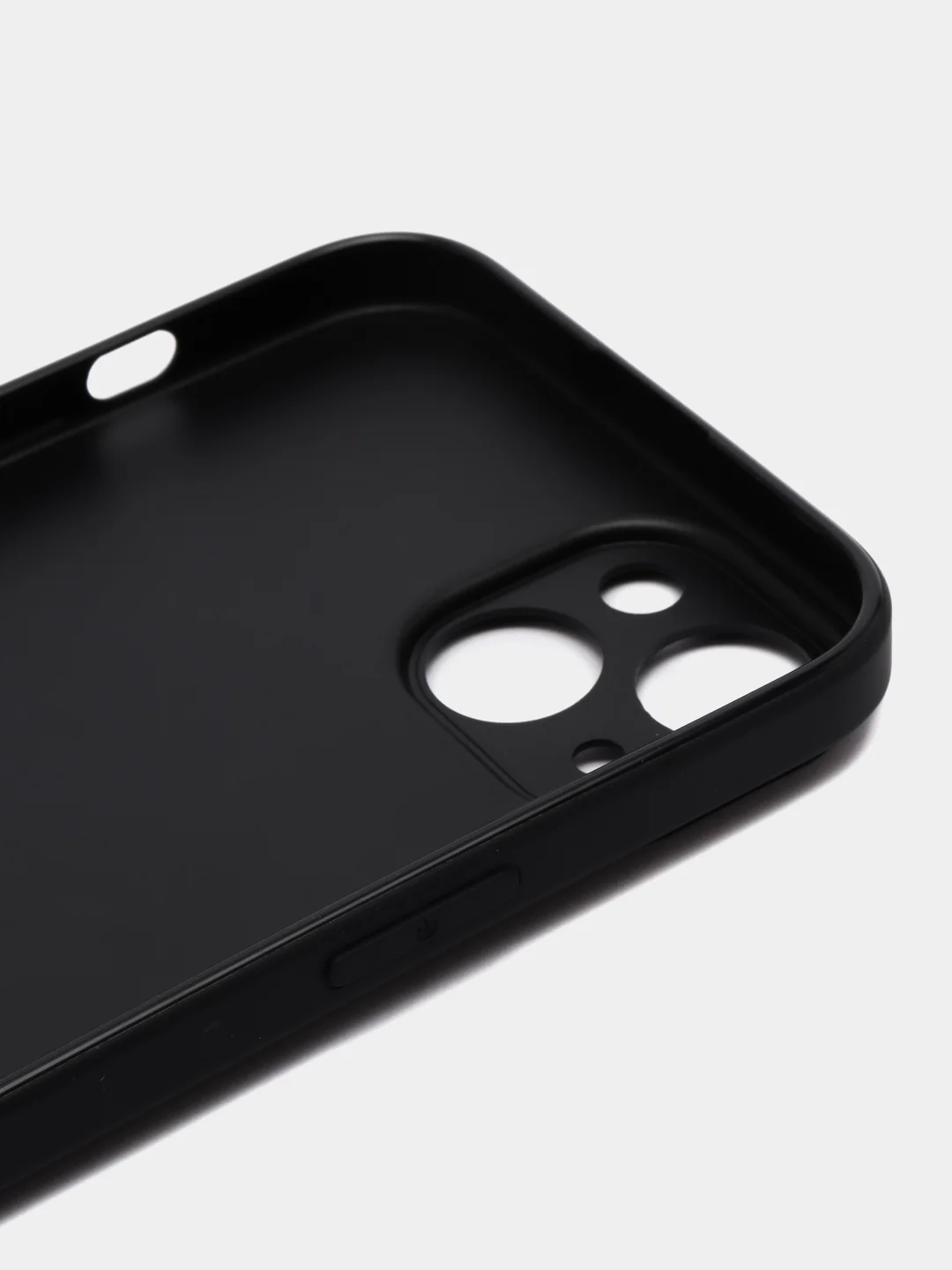 Черный чехол для iPhone 15 Plus силиконовый BROSCORP матовый/ прозрачный, тонкий, c защитой камер