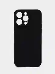 Черный чехол для iPhone 15 Pro Max силиконовый BROSCORP, матовый/ прозрачный, бортик- защита камер