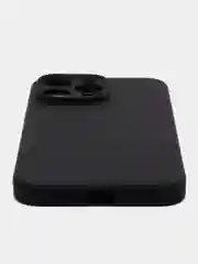 Черный чехол для iPhone 15 Pro Max силиконовый BROSCORP, матовый/ прозрачный, бортик- защита камер