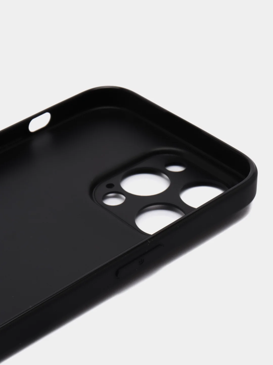 Черный чехол для iPhone 15 Pro Max силиконовый BROSCORP, матовый/ прозрачный, бортик- защита камер
