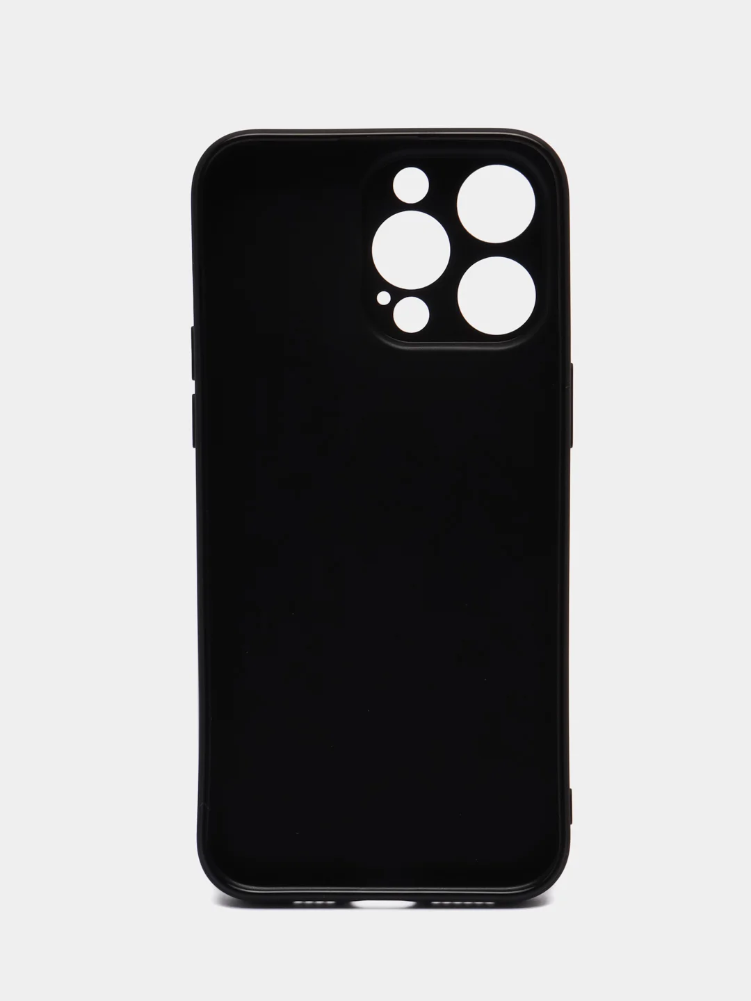 Черный чехол для iPhone 15 Pro Max силиконовый BROSCORP, матовый/ прозрачный, бортик- защита камер