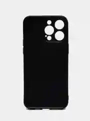 Черный чехол для iPhone 15 Pro Max силиконовый BROSCORP, матовый/ прозрачный, бортик- защита камер
