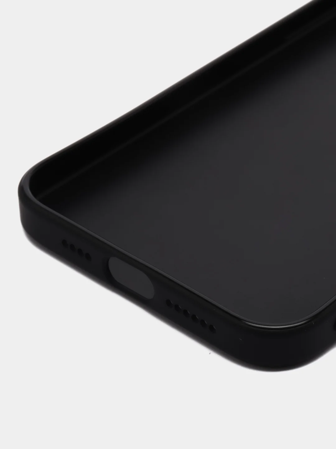 Черный чехол для iPhone 15 Pro Max силиконовый BROSCORP, матовый/ прозрачный, бортик- защита камер