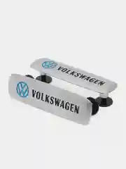 Комплект шильдиков металлических с эмблемой "VOLKSWAGEN" и 4 винтовыми креплениями (Пара)
