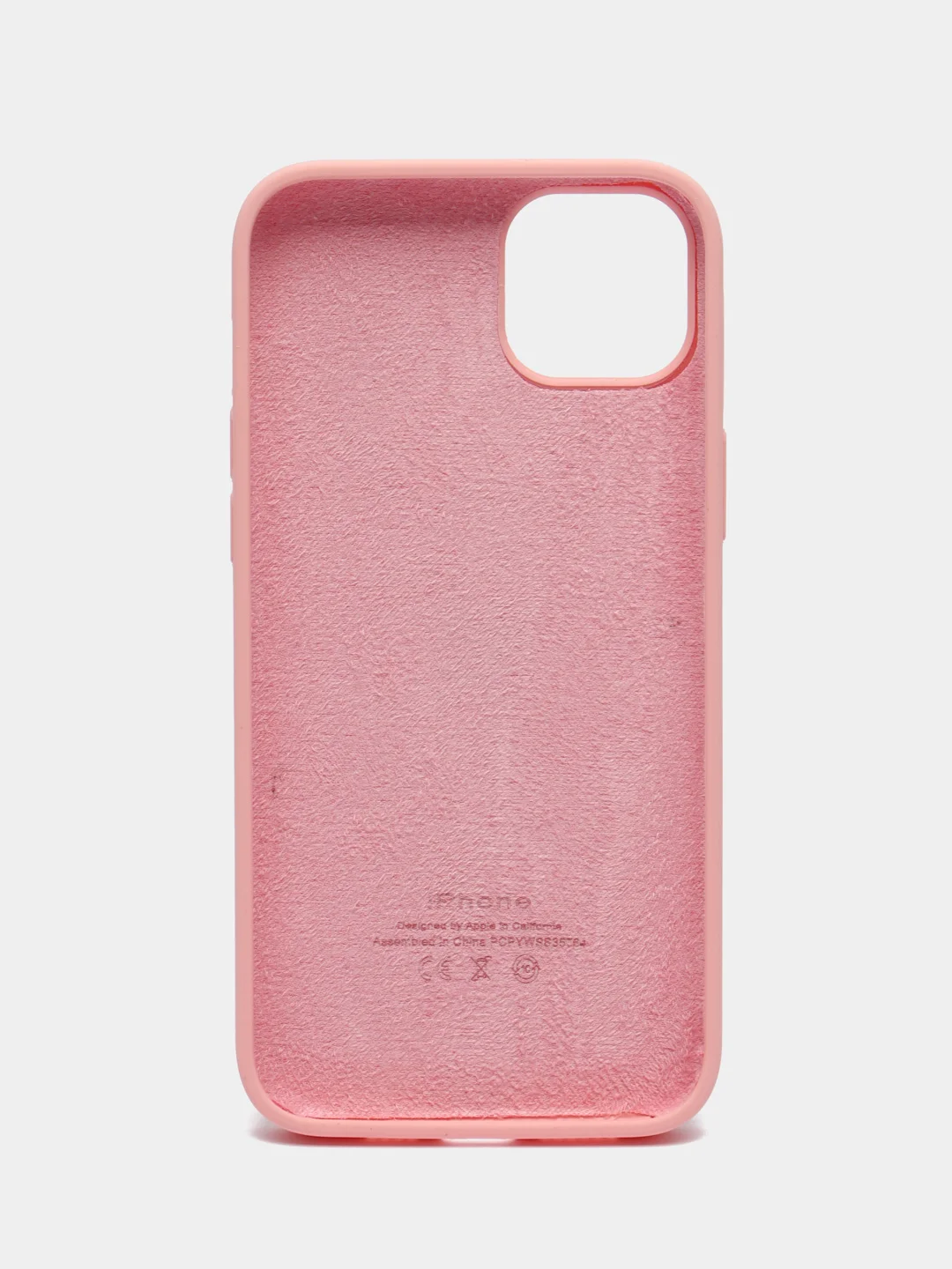 Пудровый чехол Silicone Case для iPhone 14, 14 Plus, 14 Pro, 14 Pro Max, с закрытым низом