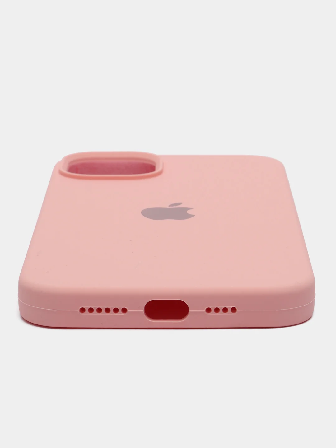 Пудровый чехол Silicone Case для iPhone 14, 14 Plus, 14 Pro, 14 Pro Max, с закрытым низом