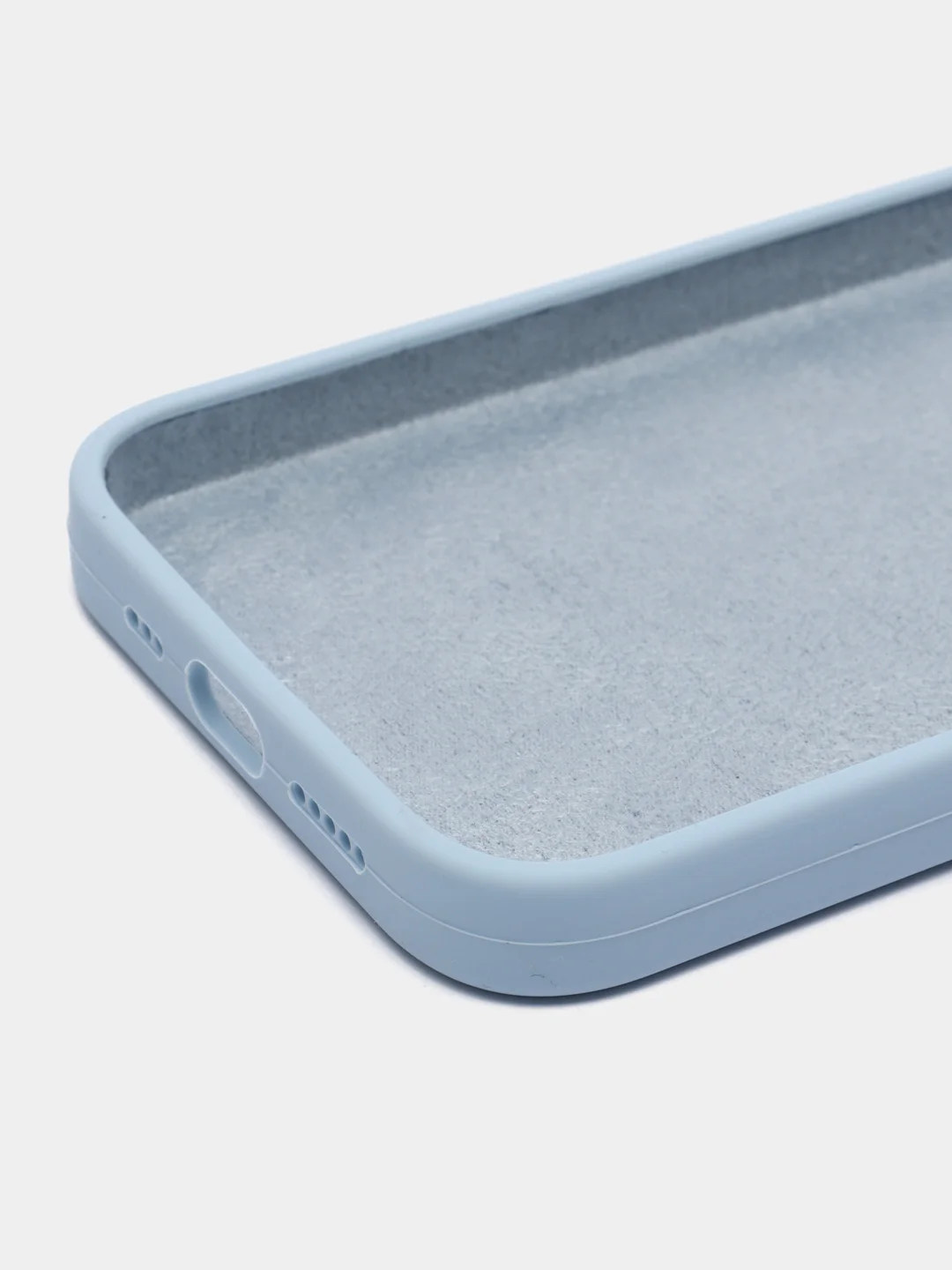 Небесно-голубой чехол Silicone Case для iPhone 14, 14 Plus, 14 Pro, 14 Pro Max, с закрытым низом