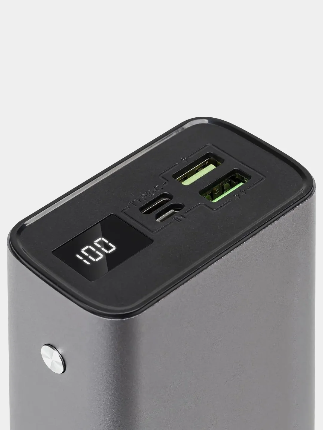 Серый внешний аккумулятор Atlant 30MQD, 30 000 мАч, USB Type-A/Type-C, быстрая зарядка