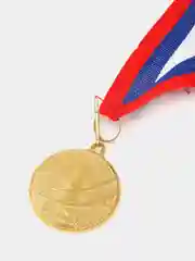 Золотой медаль призовая на ленте триколор, металл, 1-2-3 место, золото, серебро, бронза, 4 см