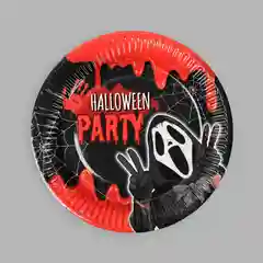 Тарелки однаразовые бумажные на Хэллоуин, Halloween party, набор 6 шт, декор на хэллоуин