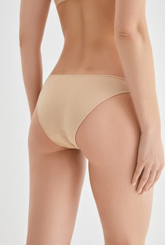 Бежевый трусы женские Infinity Lingerie базовые, классические, с необработанным срезом