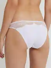 Белый трусы женские Infinity Lingerie классические, из эластичного полотна с кружевом