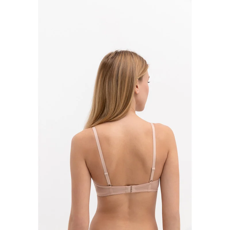 Бежевый бюстгальтер женский Infinity Lingerie с формованой чашкой, V-образный вырез