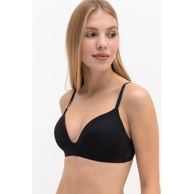 Бежевый бюстгальтер женский Infinity Lingerie с формованой чашкой, V-образный вырез
