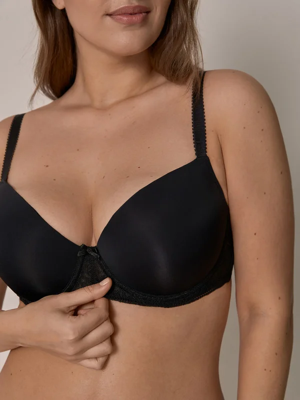 Черный бюстгальтер женский Infinity Lingerie T-shirt, с формованными чашками