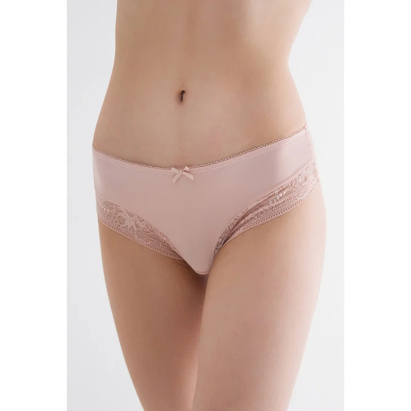Бежевый трусы-боксеры женские Infinity Lingerie с нежным кружевом