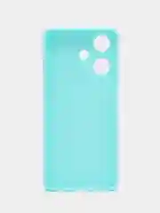 Голубой чехол BROSCORP для Infinix Hot 30 матовый, силиконовый, тонкий, бортик вокруг камер
