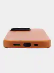 Коричневый чехол MagSafe для Apple iPhone 14 Pro кожаный BROSCORP из натуральной кожи с защитой камер