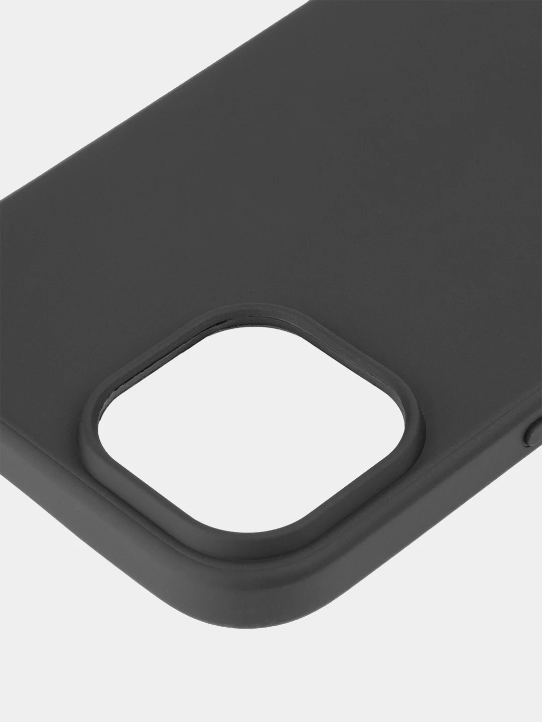 Черный чехол для iPhone 15 силиконовый ROSCO матовый тонкий c бортиком- защитой вокруг камер