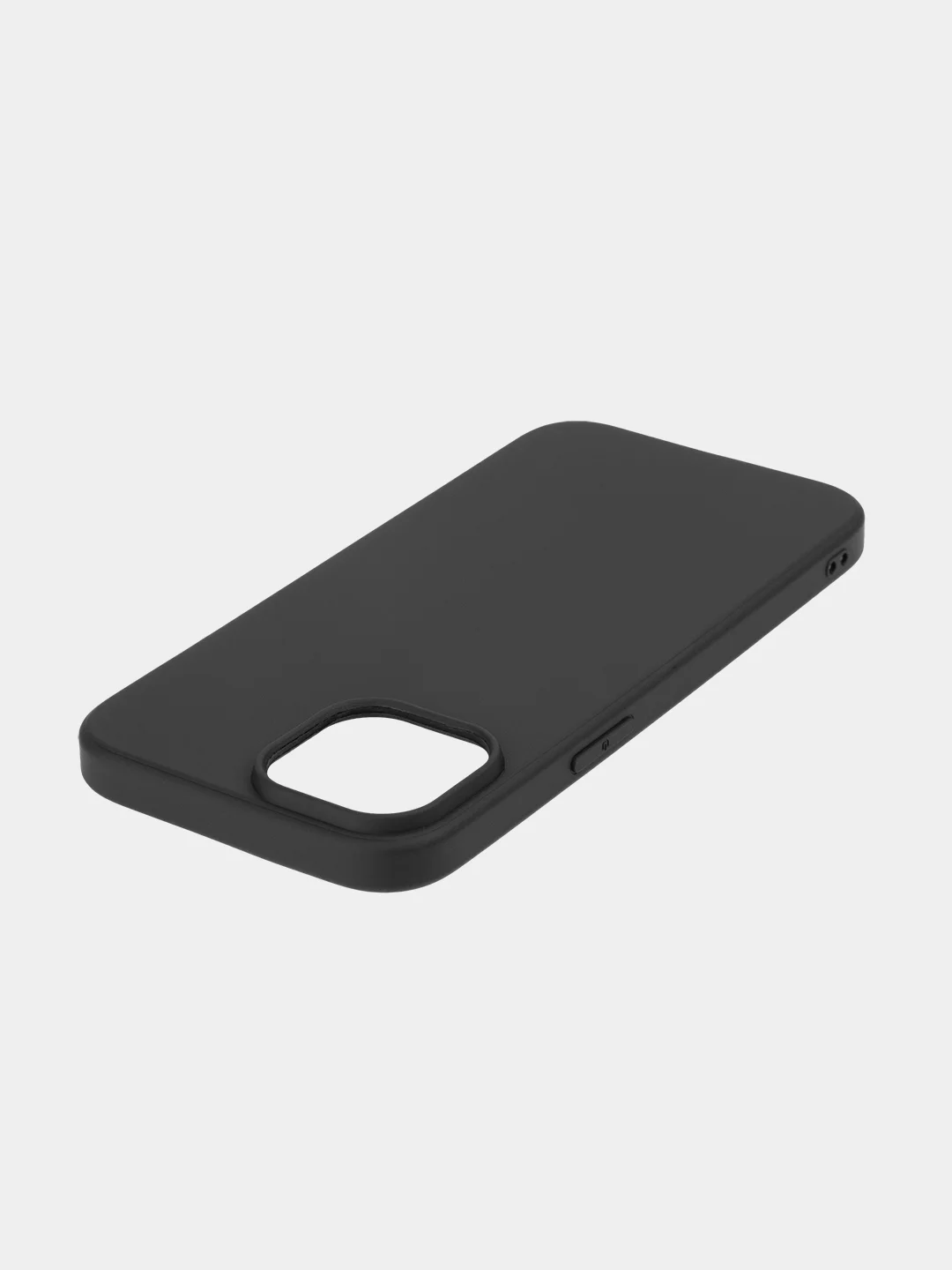 Черный чехол для iPhone 15 силиконовый ROSCO матовый тонкий c бортиком- защитой вокруг камер