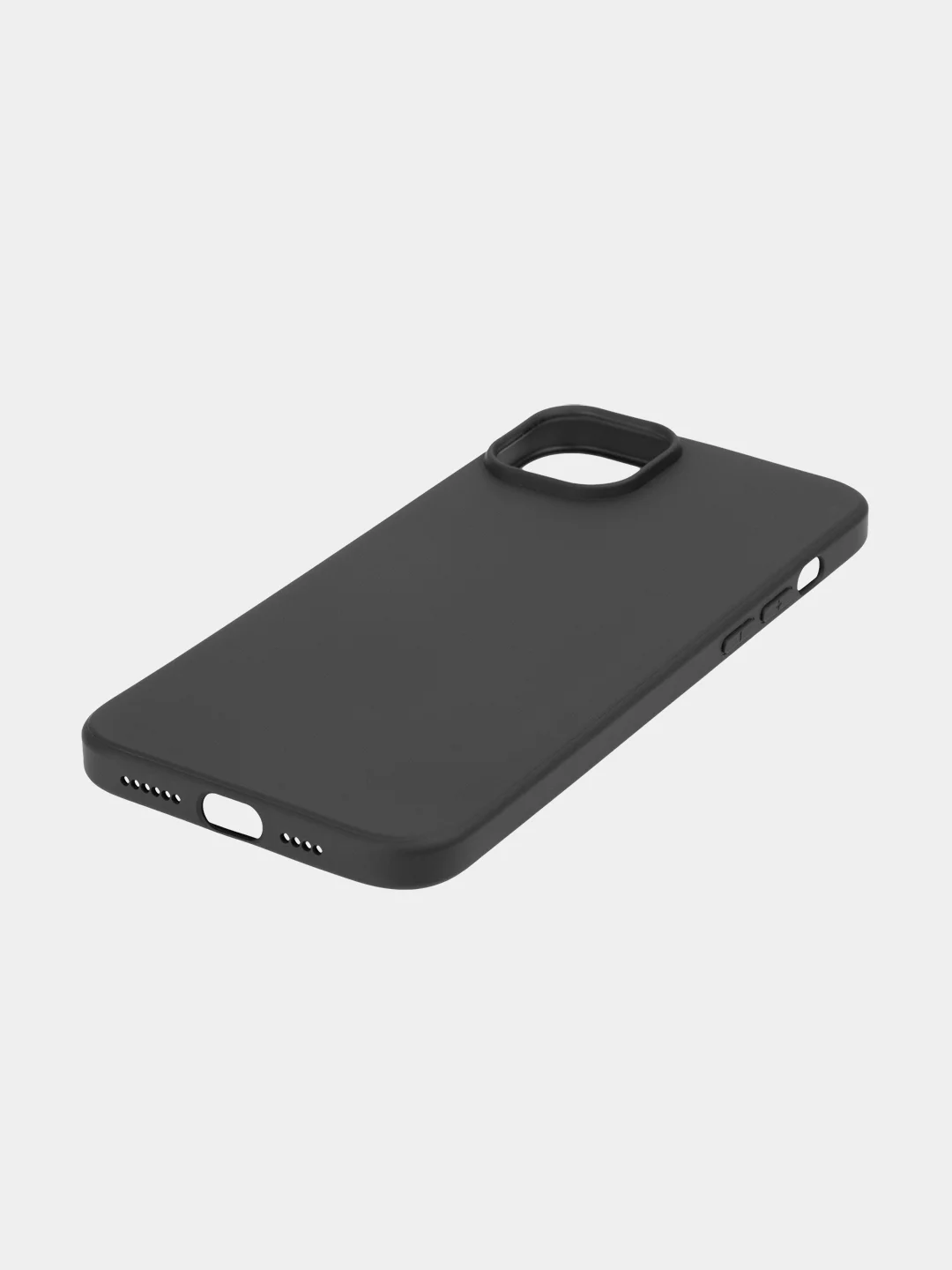 Черный чехол для iPhone 15 Plus, 15+ силиконовый ROSCO матовый тонкий c бортиком- защитой камер