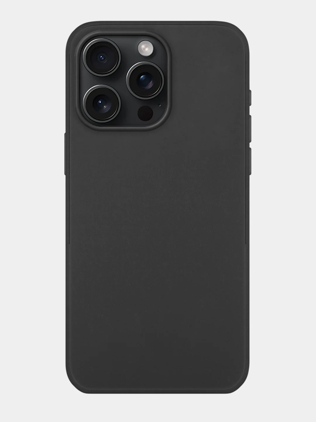 Черный чехол для iPhone 15 Pro силиконовый ROSCO матовый тонкий c бортиком- защитой вокруг камер