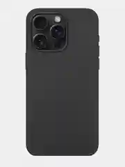 Черный чехол для iPhone 15 Pro силиконовый ROSCO матовый тонкий c бортиком- защитой вокруг камер