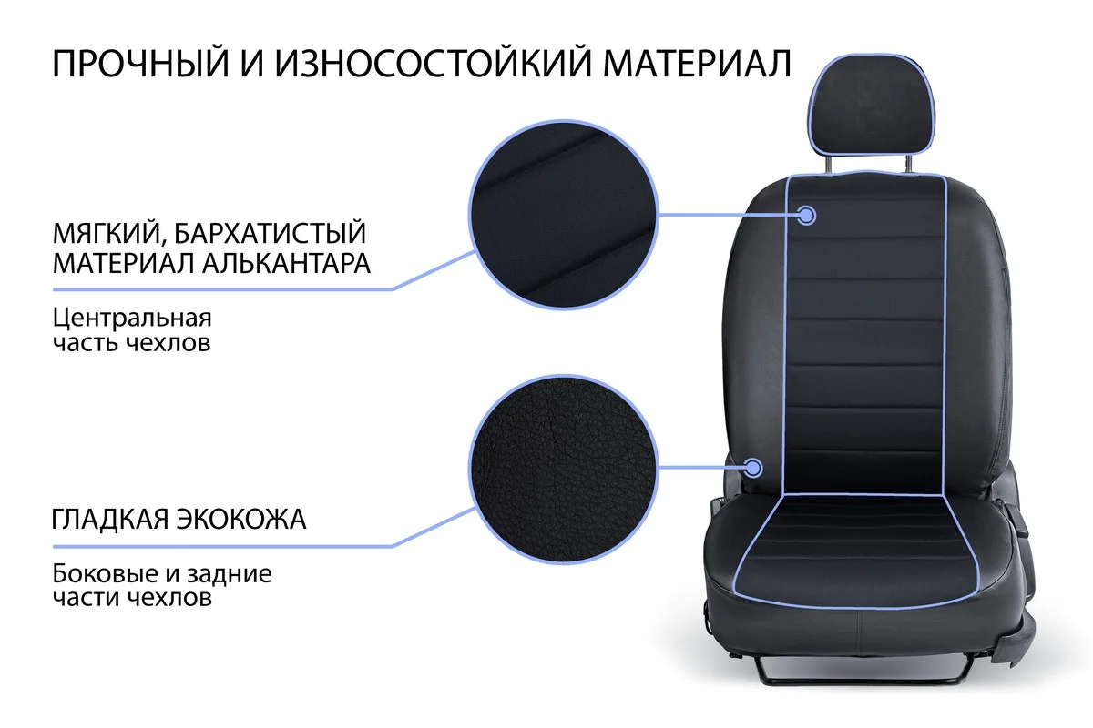 Авточехлы Rival Строчка для сидений Lada Granta 2011-/Kalina Cross 2014-2018, SC.6001.3