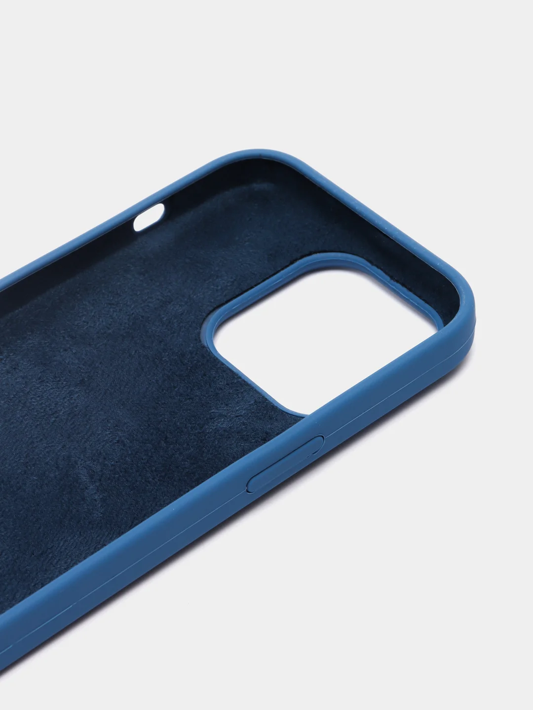 Синий меланж чехол Silicone Case для iPhone 14, 14 Plus, 14 Pro, 14 Pro Max, с закрытым низом
