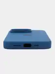 Синий меланж чехол Silicone Case для iPhone 14, 14 Plus, 14 Pro, 14 Pro Max, с закрытым низом