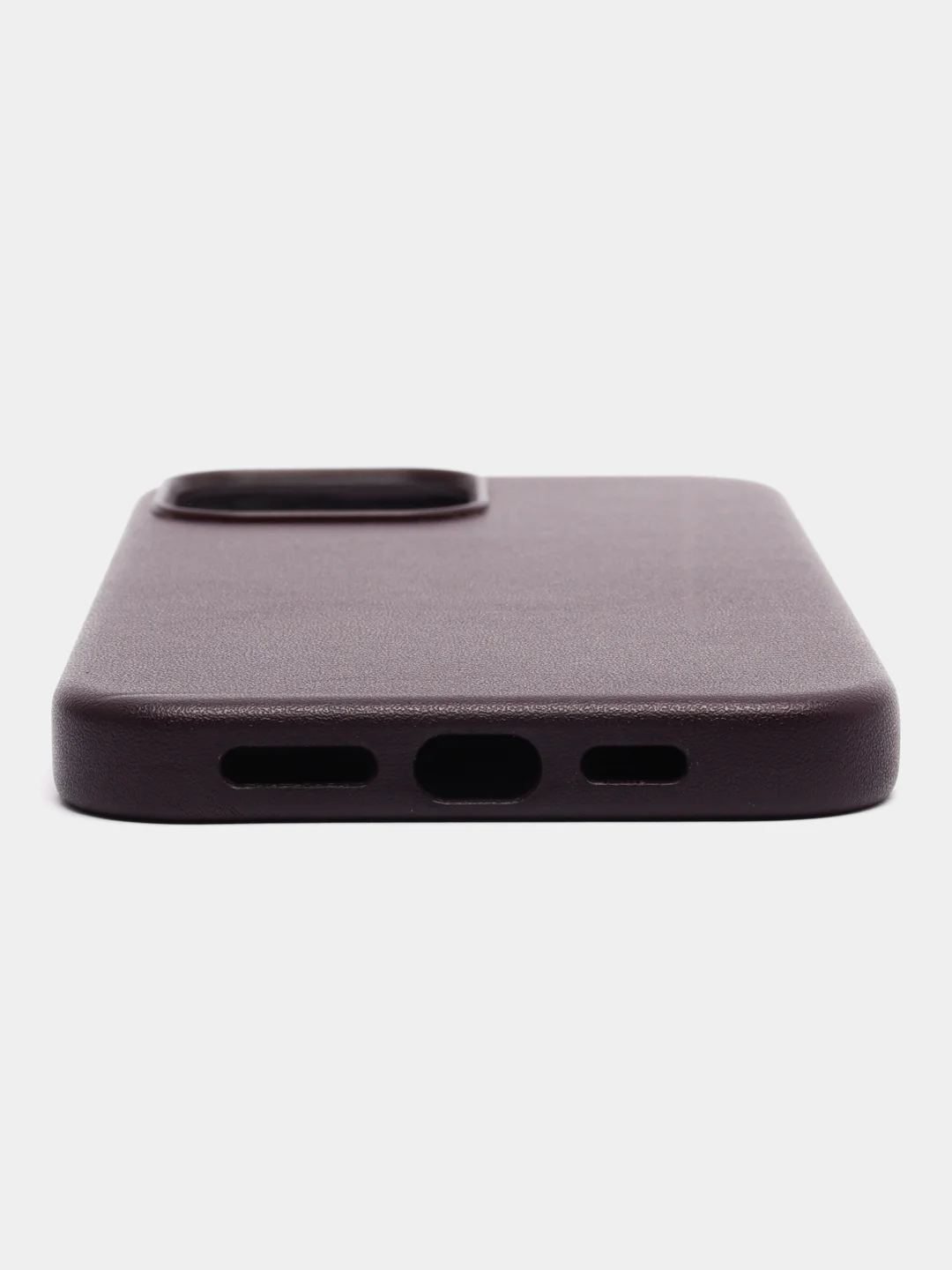 Бордовый чехол MagSafe для iPhone 13 Pro Max кожаный BROSCORP с защитой камер, микрофиброй, экокожа