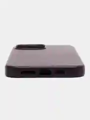 Бордовый чехол MagSafe для iPhone 13 Pro Max кожаный BROSCORP с защитой камер, микрофиброй, экокожа