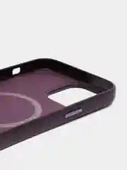 Бордовый чехол MagSafe для iPhone 13 Pro Max кожаный BROSCORP с защитой камер, микрофиброй, экокожа
