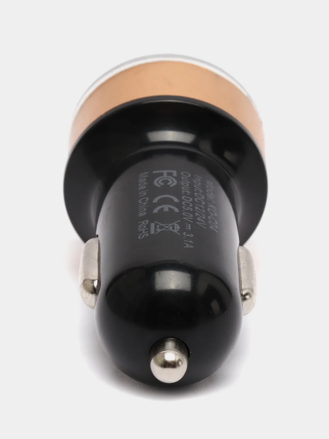 Золотой автомобильное зарядное устройство, 2 USB, 3.1 А, в прикуриватель в машину