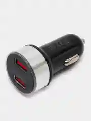 Серебряный автомобильное зарядное устройство, 2 USB, 3.1 А, в прикуриватель в машину