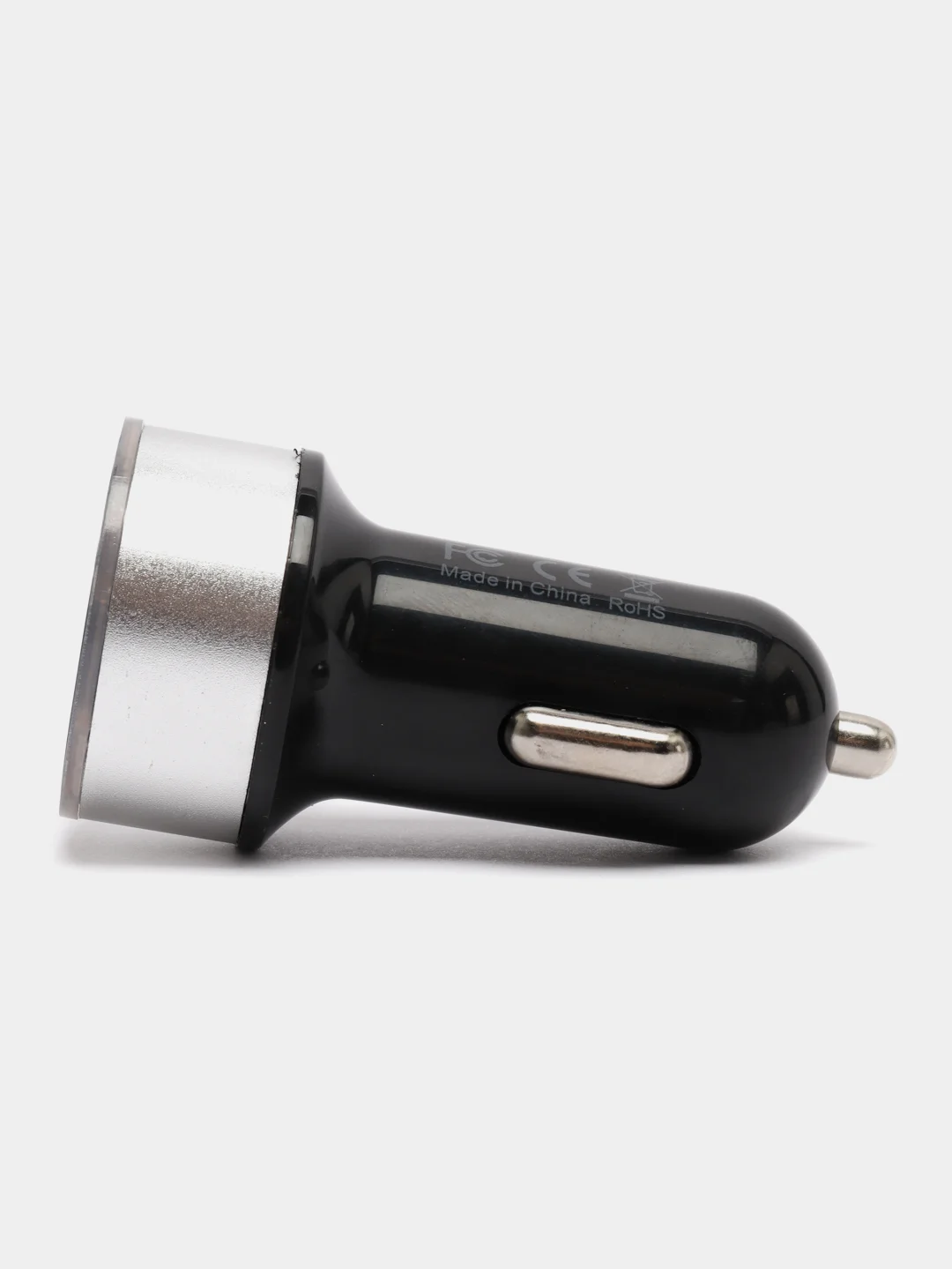 Серебряный автомобильное зарядное устройство, 2 USB, 3.1 А, в прикуриватель в машину