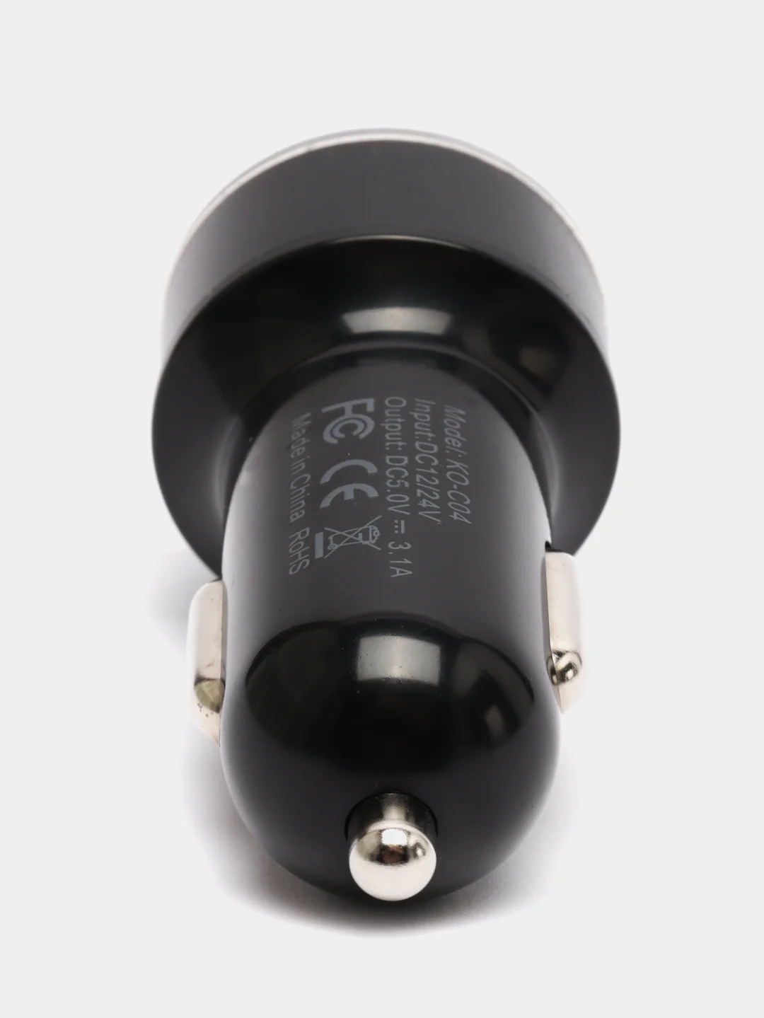Черный автомобильное зарядное устройство, 2 USB, 3.1 А, в прикуриватель в машину