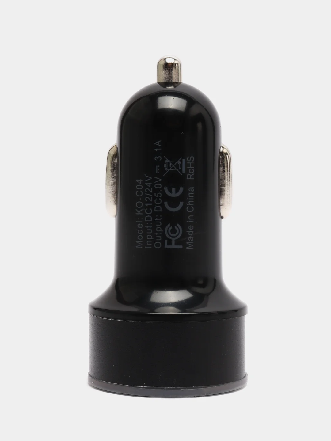 Черный автомобильное зарядное устройство, 2 USB, 3.1 А, в прикуриватель в машину