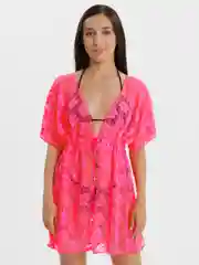 Кораллово-розовый туника пляжная, накидка пляжная, женская, парео