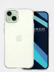 Прозрачный чехол для iPhone 15 Plus, 15+ силиконовый ROSCO прозрачный с защитой камер и от прилипания