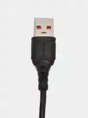 Черный кабель для зарядки мобильных устройств MICRO USB Denmen D06V, 1 метр, черный, белый
